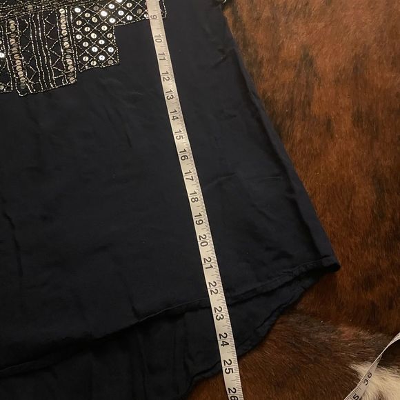 Forever 21 Navy Silver Sequined Tunic High Low Cut - Picture 5 of 6